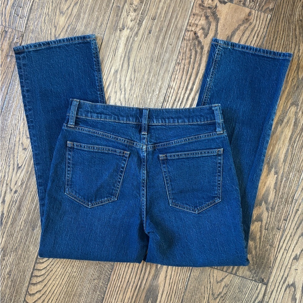 J.Crew Jeans Womens‎ 26 Mid Rise Flare Crop Button Fly Dark Blue - Picture 3 of 7